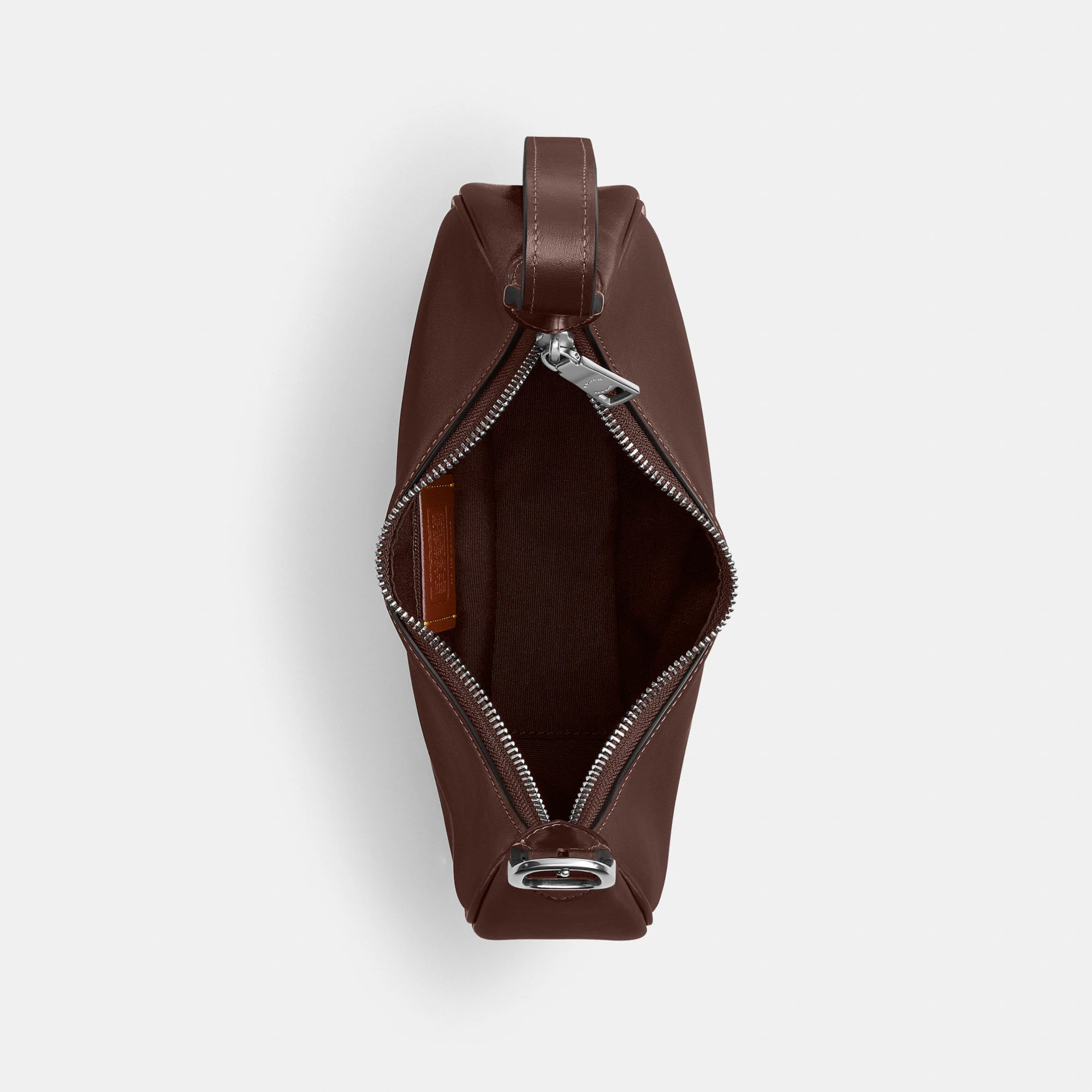 COACH®,Emily Shoulder Bag,Leather,Recycled Polyester,Lining Recycled Polyester,Hobo,Metal Material,3D Embellishment,Metal,...,Brown,Inside View,Top View