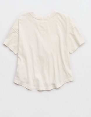 Aerie Summer Breeze Cropped T-Shirt - Cream