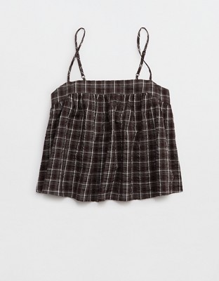 Aerie Seersucker Cami Top - Deep Earth