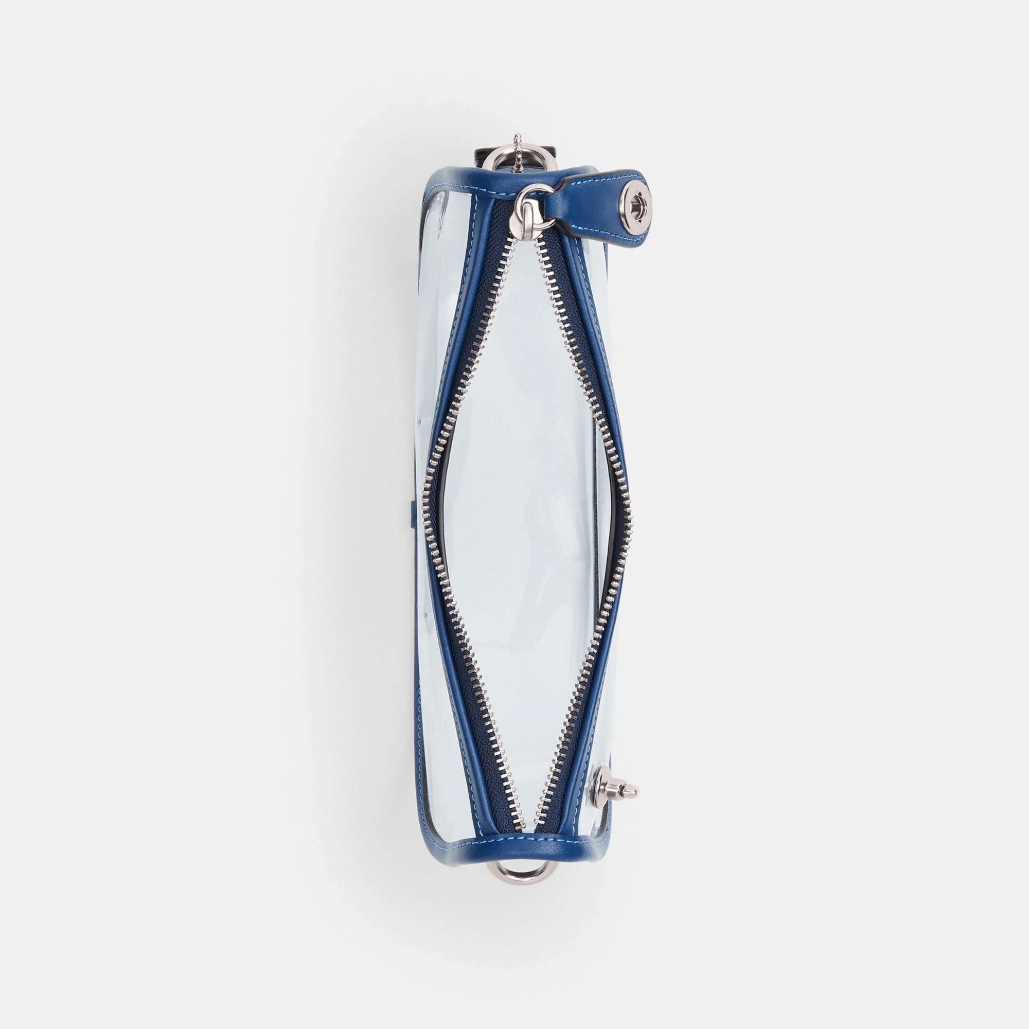 COACH®,Stadium Swinger Bag,Leather,Shoulder Bag,Sheer,Piping,Applique,Casual,White,Inside View,Top View