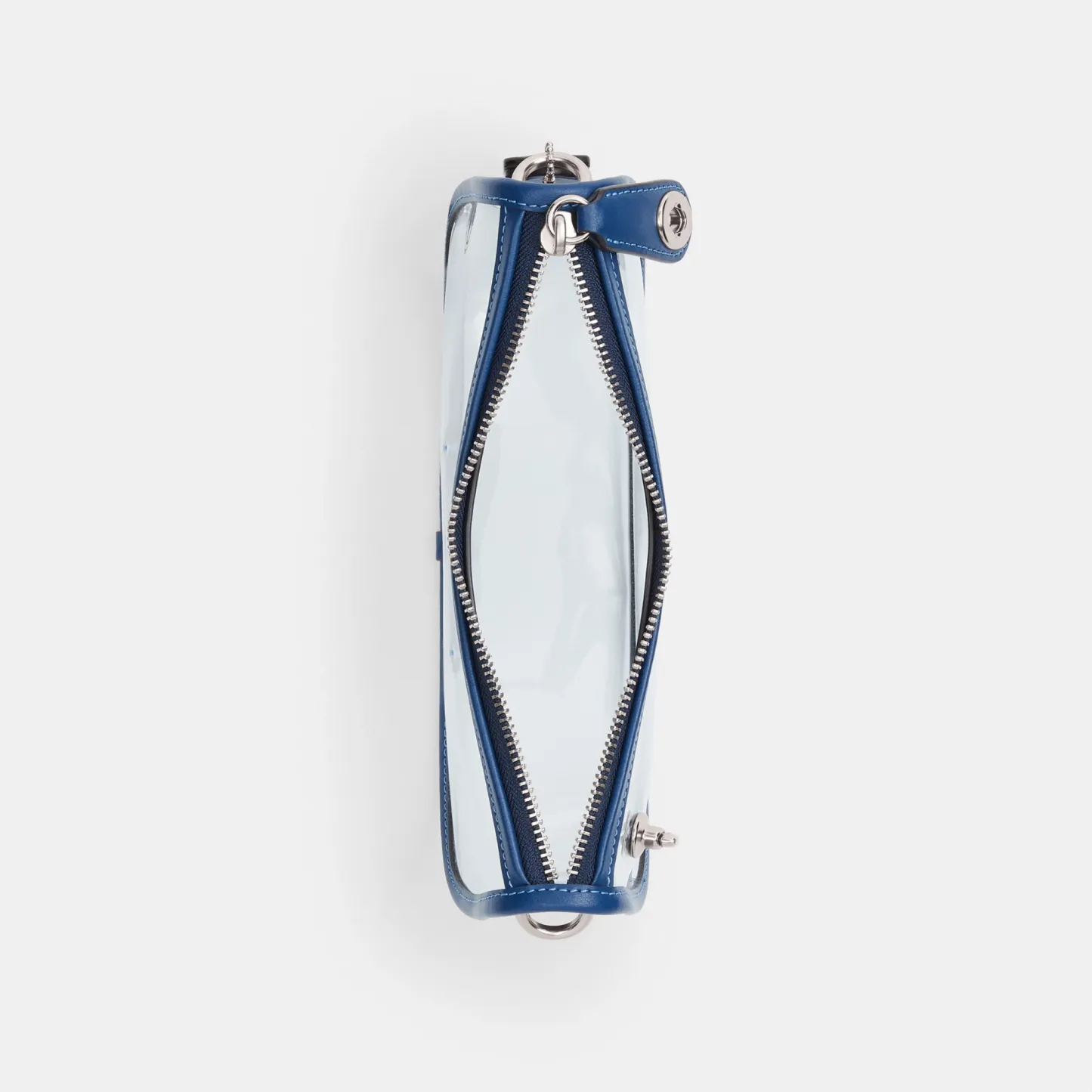 COACH®,Stadium Swinger Bag,Leather,Shoulder Bag,Sheer,Piping,Applique,Casual,White,Inside View,Top View