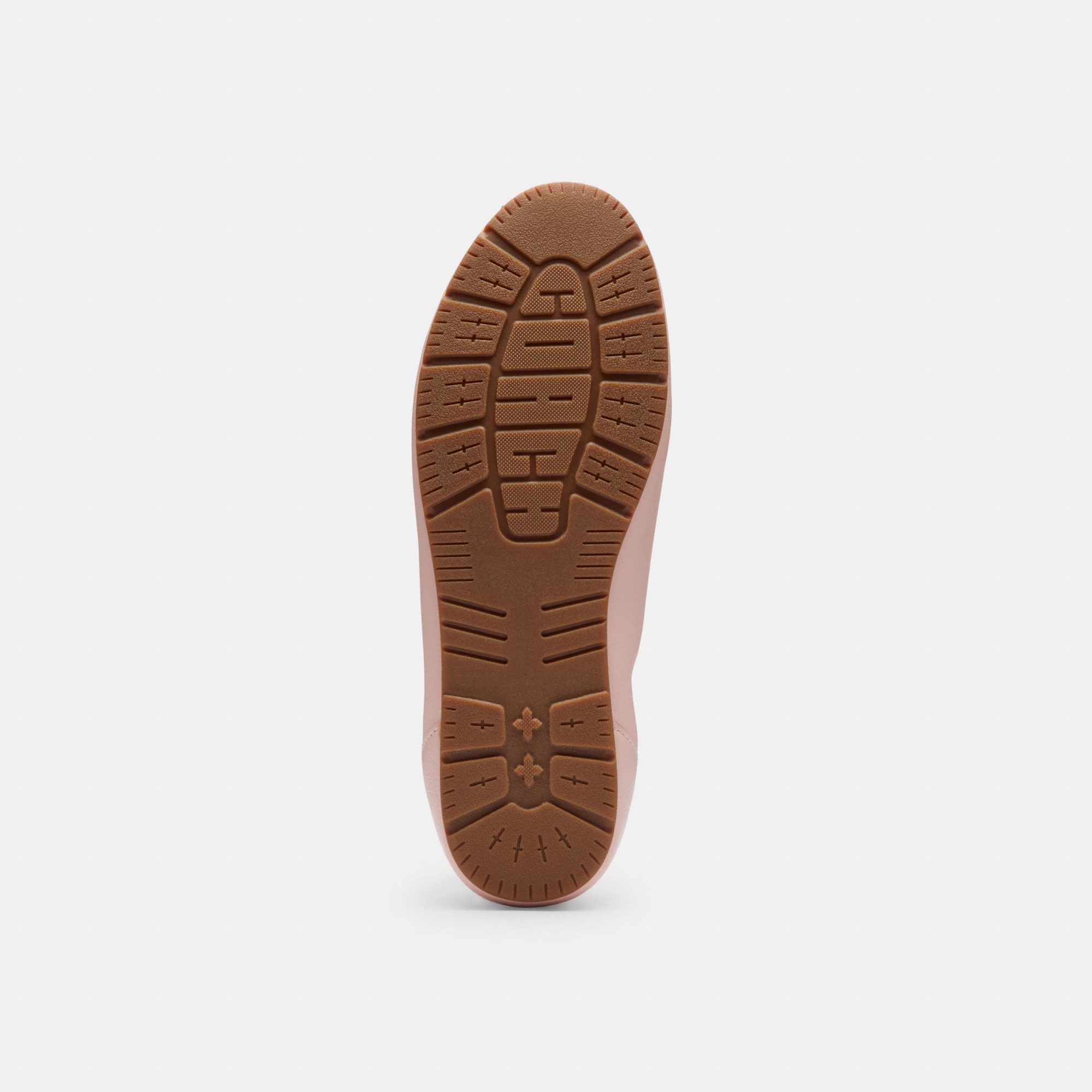 COACH®,Soft Sneaker,Rubber,Leather,Casual,Low Top,Fabric,Perforated,Logo,Pull Tab,Casual,Pink,Outsole View