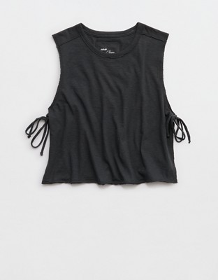 Aerie Happiest Side Tie Tank - Smoked Gray