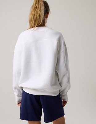 OFFLINE By Aerie Cloud Fleece Oversized Crewneck Sweatshirt - White