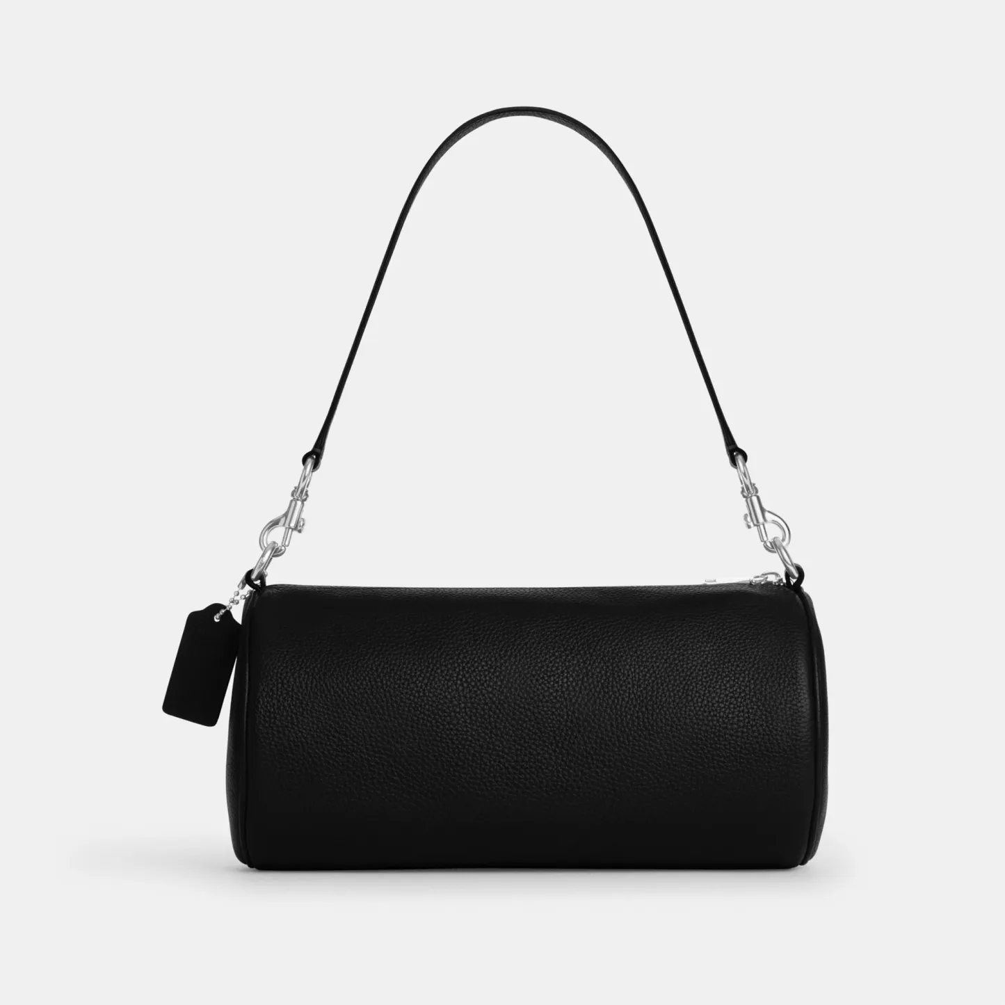 COACH®,Andre Barrel Bag 30,Leather,Recycled Polyester,Barrel Bag,Adjustable,Sustainable,Convertible,Durable Fabric,Silver ...,Black,Back View