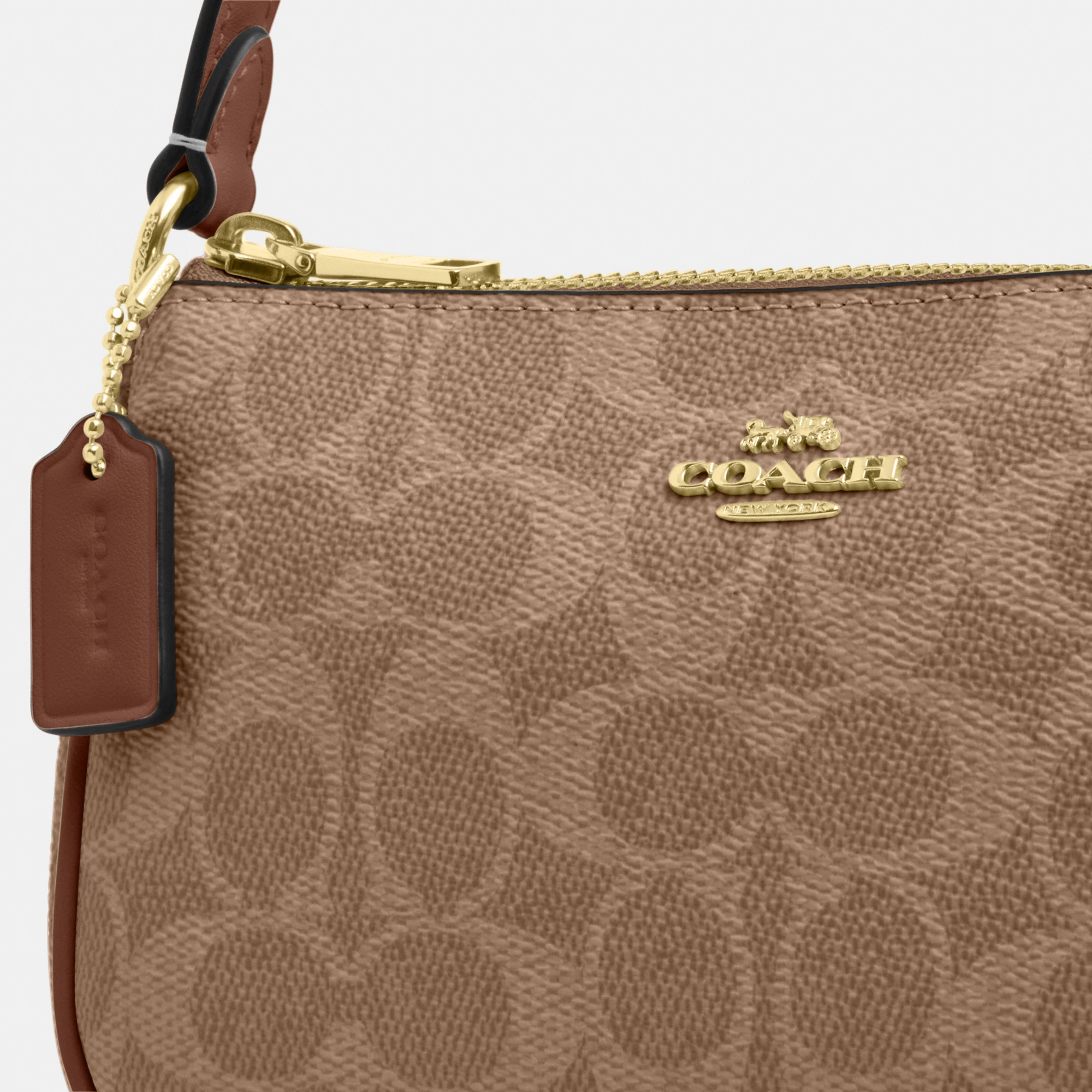 COACH®,Nolita 19 In Signature Canvas,Canvas,Shoulder Bag,Metal,Casual,Brown,Closer View