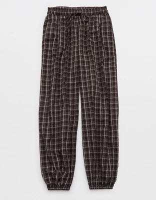Aerie Seersucker Balloon Pant - Deep Earth