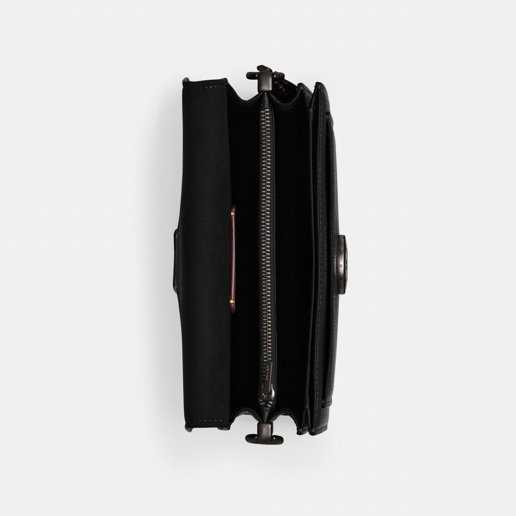 COACH®,Tabby Shoulder Bag 20,Leather,Shoulder Bag,Embossed,Metal,Logo,Day Party,Black,Inside View,Top View