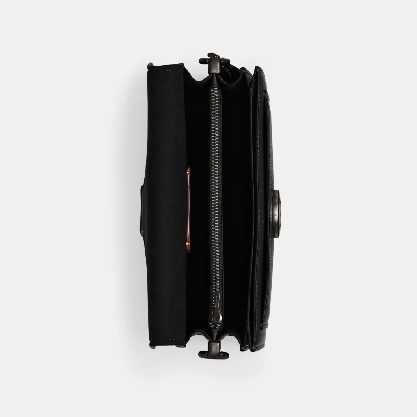 COACH®,Tabby Shoulder Bag 20,Leather,Shoulder Bag,Embossed,Metal,Logo,Day Party,Black,Inside View,Top View