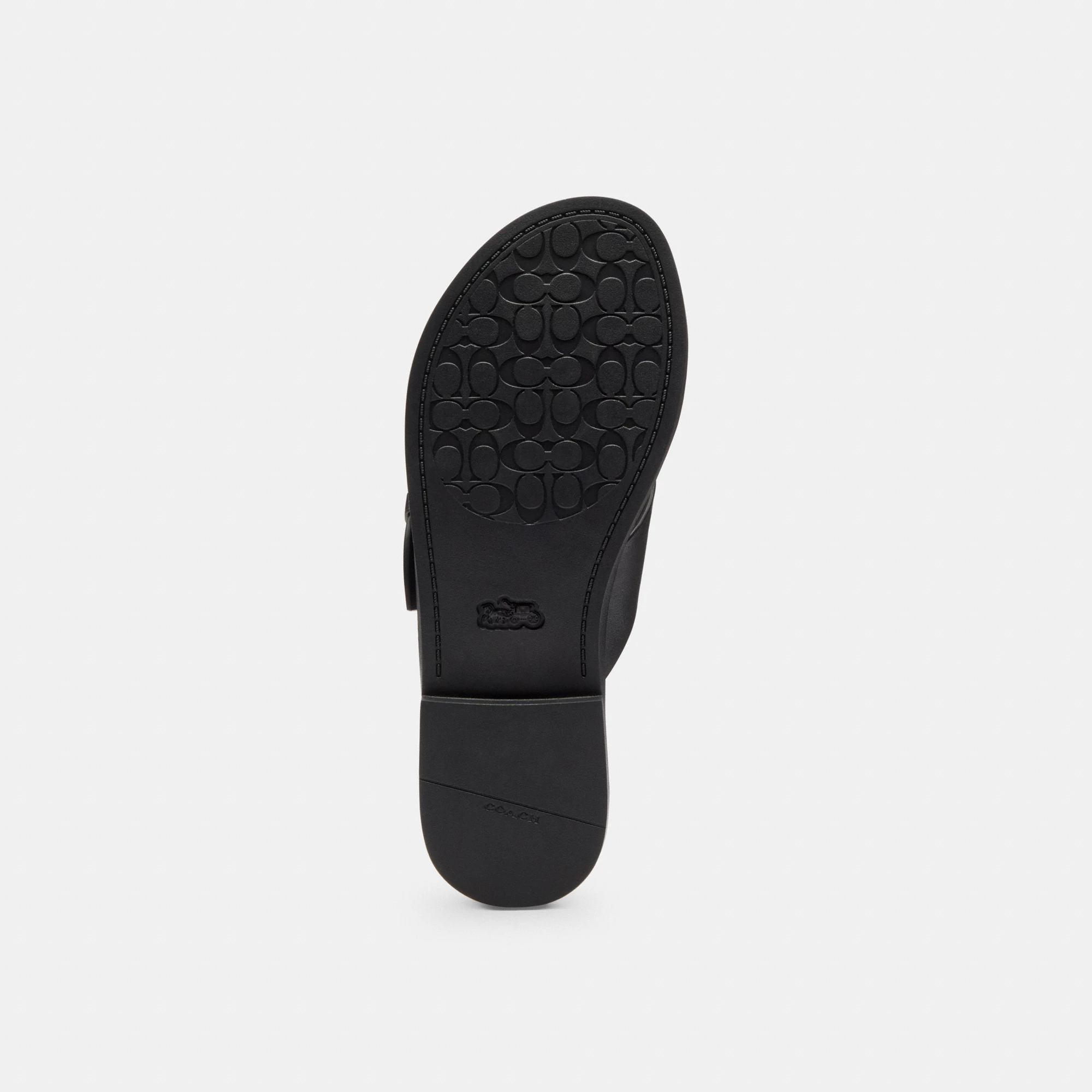 COACH®,Crisscross Buckle Sandal,Black,Outsole View