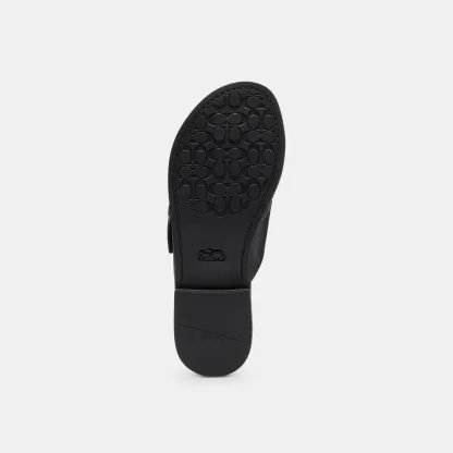 COACH®,Crisscross Buckle Sandal,Black,Outsole View