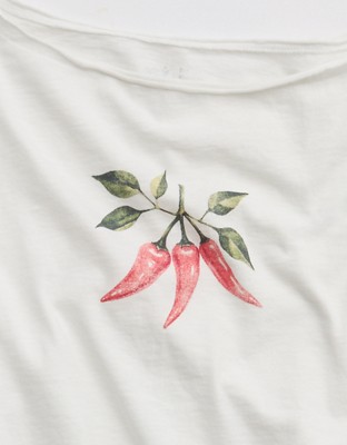 Aerie Off-The-Shoulder Relaxed T-Shirt - Natural White
