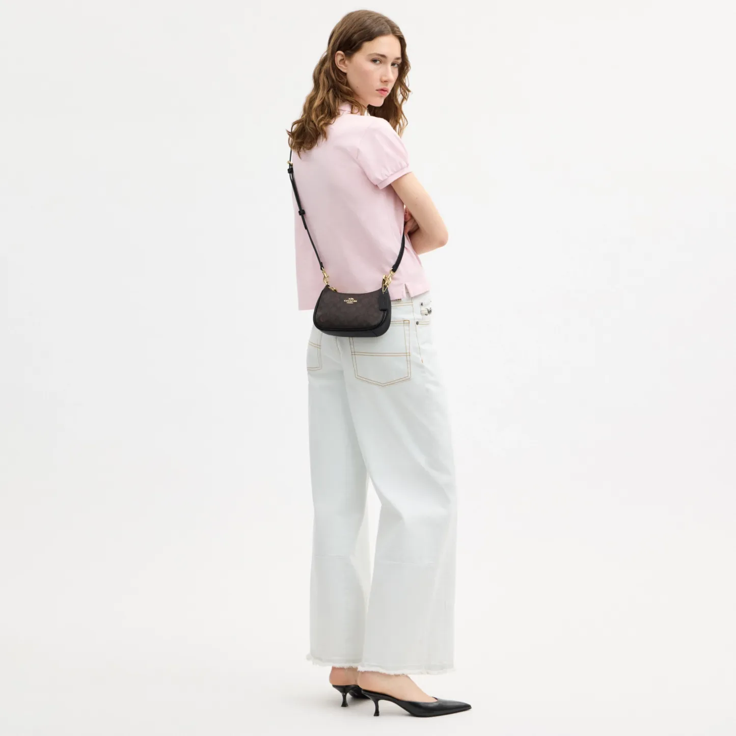 COACH®,Teri Mini Crossbody Bag In Signature Canvas,Polyester,Canvas,Recycled Polyester,Shoulder Bag,Adjustable,2 in 1,Vega...,Black