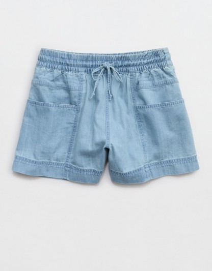 Aerie Woven Pull-On Short - Light Blue