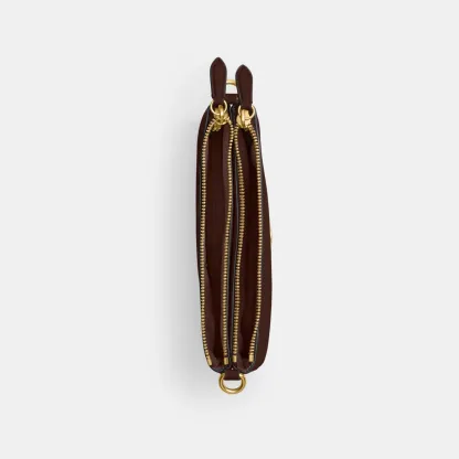 COACH®,Audrey Crossbody Bag,Recycled Polyester,Leather,Lining Recycled Polyester,Shoulder Bag,Metal Material,Metal,Pendant...,Brown,Inside View,Top View