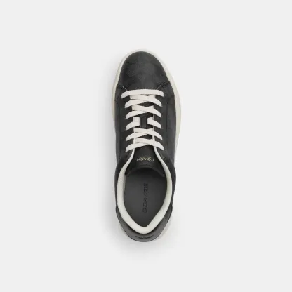 COACH®,High Line Sneaker In Signature Canvas,EVA,Canvas,Leather,Casual,Fabric,Logo,Pull Tab,Casual,,Inside View,Top View
