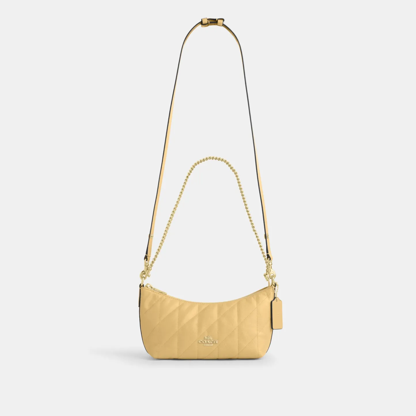 COACH®,Caitlin Shoulder Bag With Quilting,Lining Recycled Polyester,Recycled Polyester,Shoulder Bag,Logo,Chain Detail,Shou...,Beige