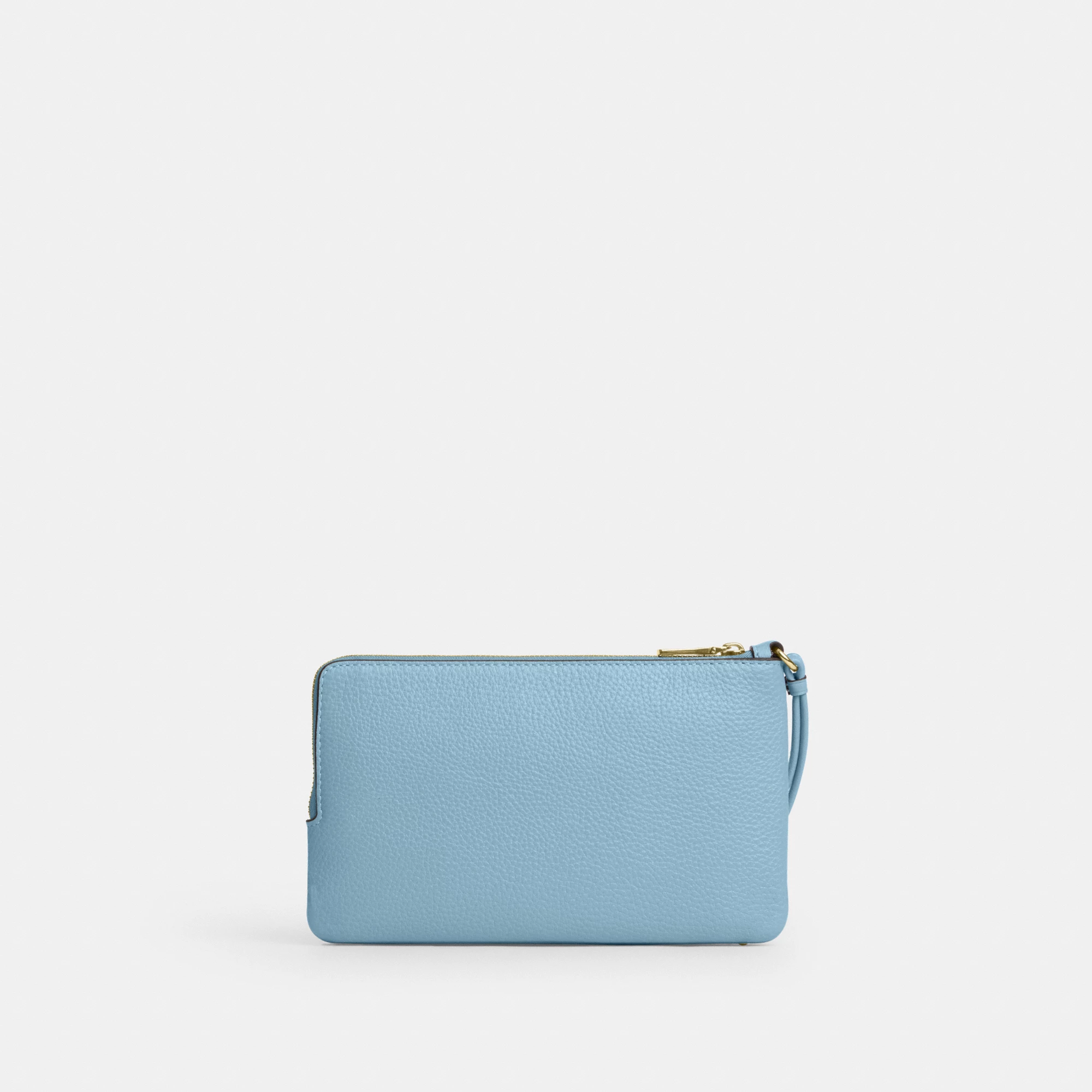 COACH®,Double Zip Wristlet With Gingham Print,,Back View