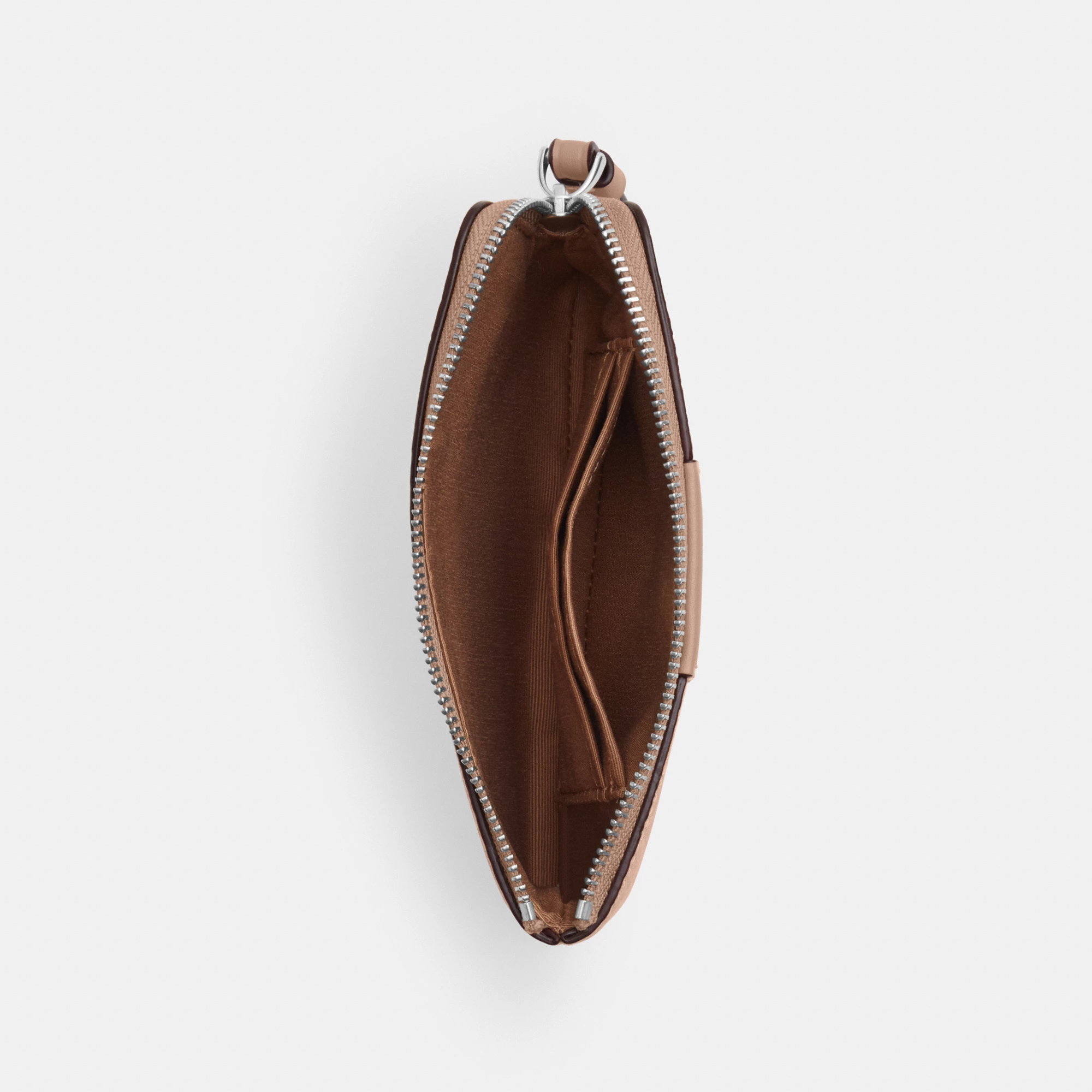 COACH®,Corner Zip Wristlet In Signature Canvas With Stripe,Wristlet,Pouch,Color Block,Casual,Beige,Inside View,Top View