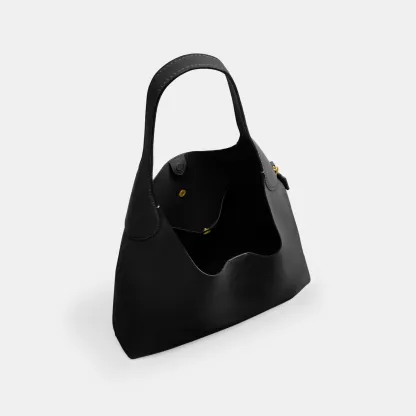 COACH®,Brooklyn Shoulder Bag 39,Hobo,Logo,Word Embellishment,Embossed,Casual,Black,Inside View,Top View