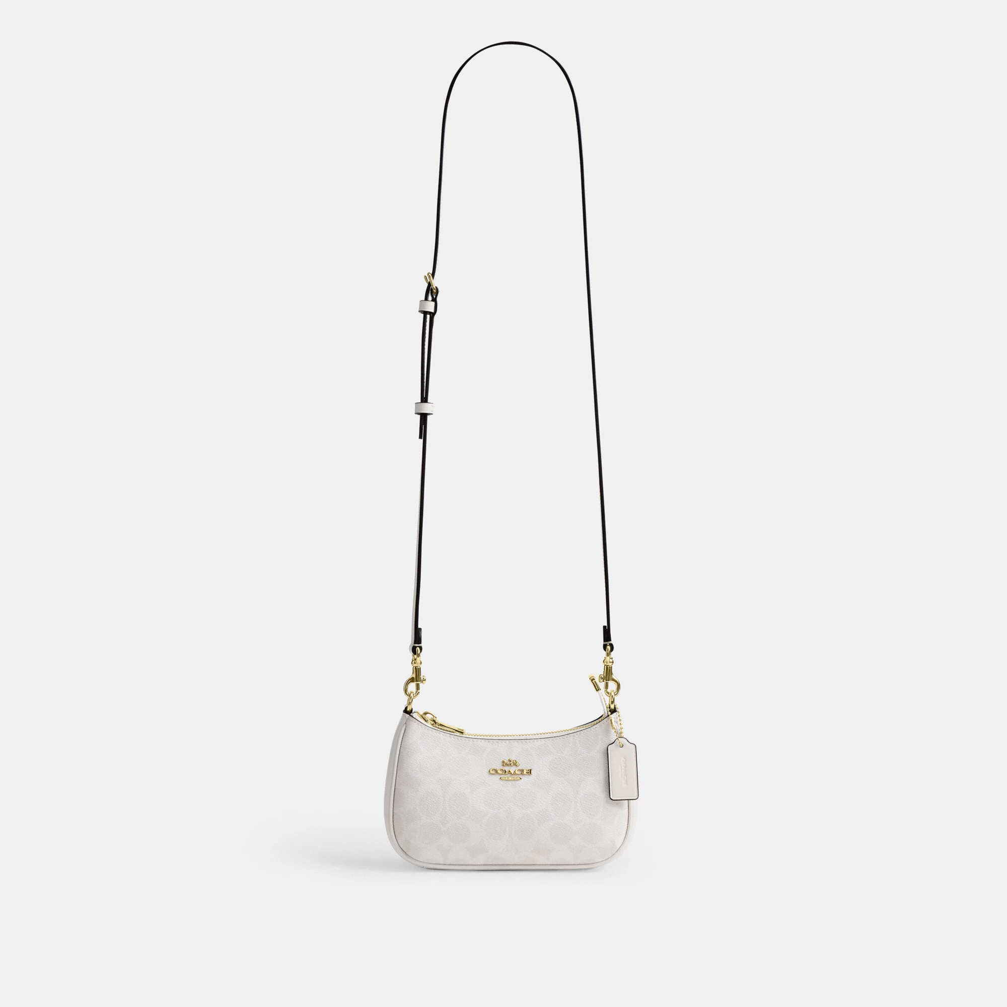 COACH®,Teri Mini Crossbody Bag In Signature Canvas,Polyester,Canvas,Recycled Polyester,Shoulder Bag,Adjustable,2 in 1,Vega...,White
