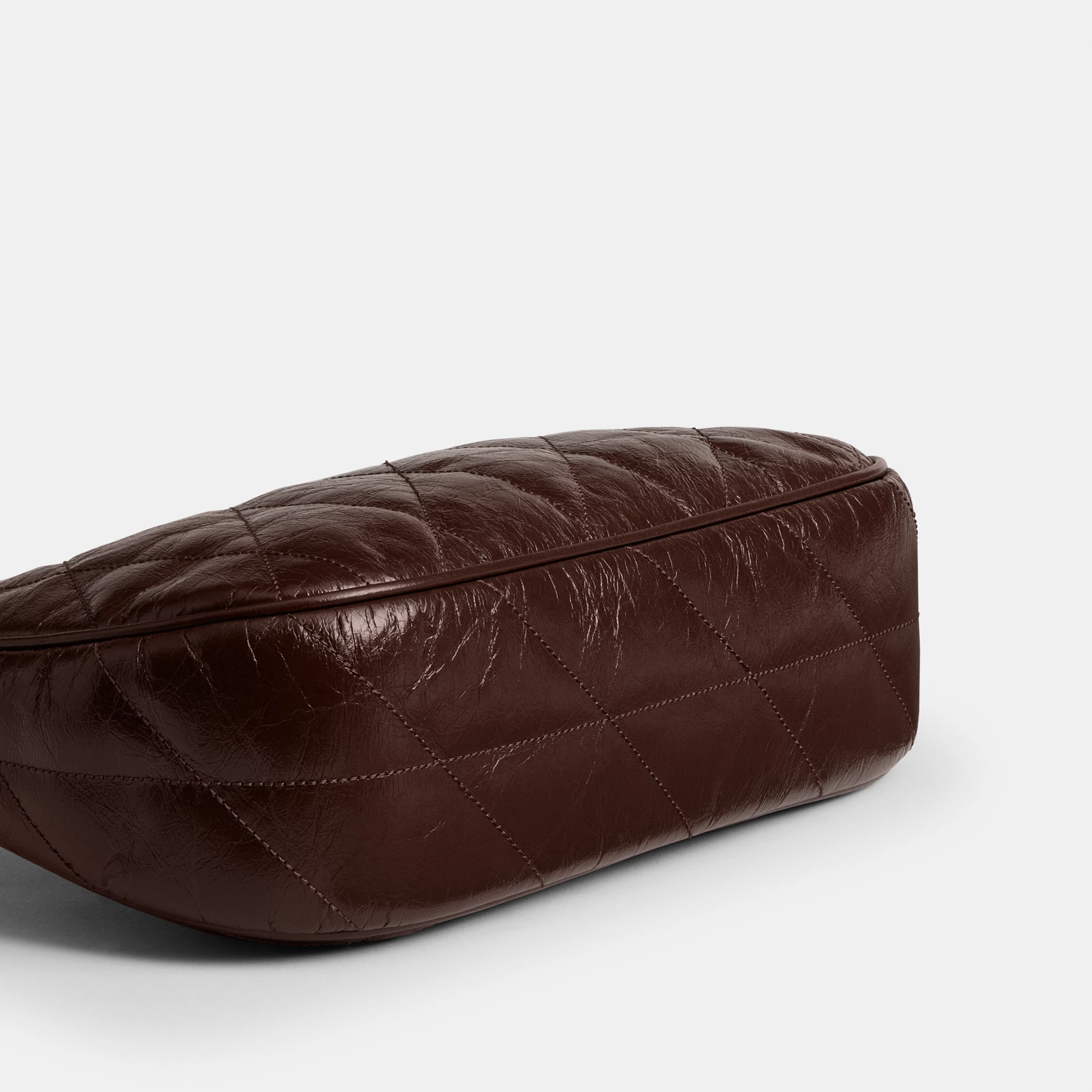 COACH®,Teri Shoulder Bag With Quilting,Recycled Polyester,Leather,Shoulder Bag,Metal,Logo,Silver Metal,Casual,Brown,Outsole View