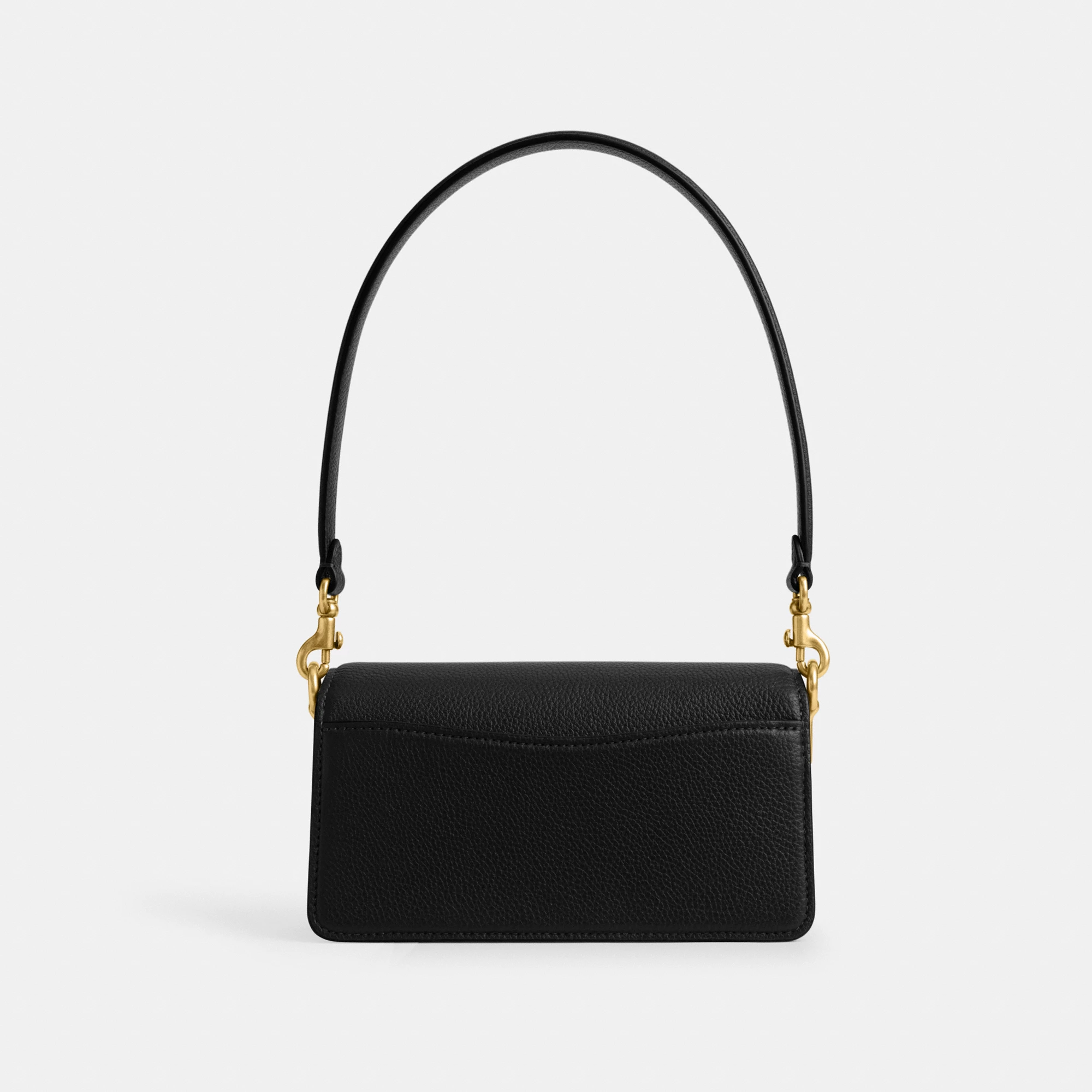 COACH®,Tabby Shoulder Bag 20,Leather,Shoulder Bag,Embossed,Metal,Logo,Day Party,Black,Back View