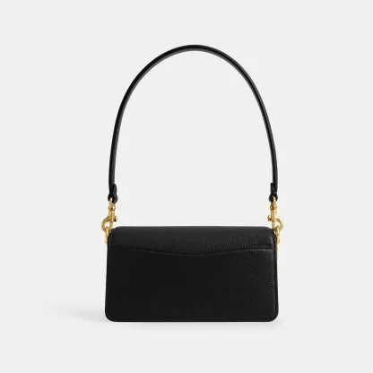 COACH®,Tabby Shoulder Bag 20,Leather,Shoulder Bag,Embossed,Metal,Logo,Day Party,Black,Back View