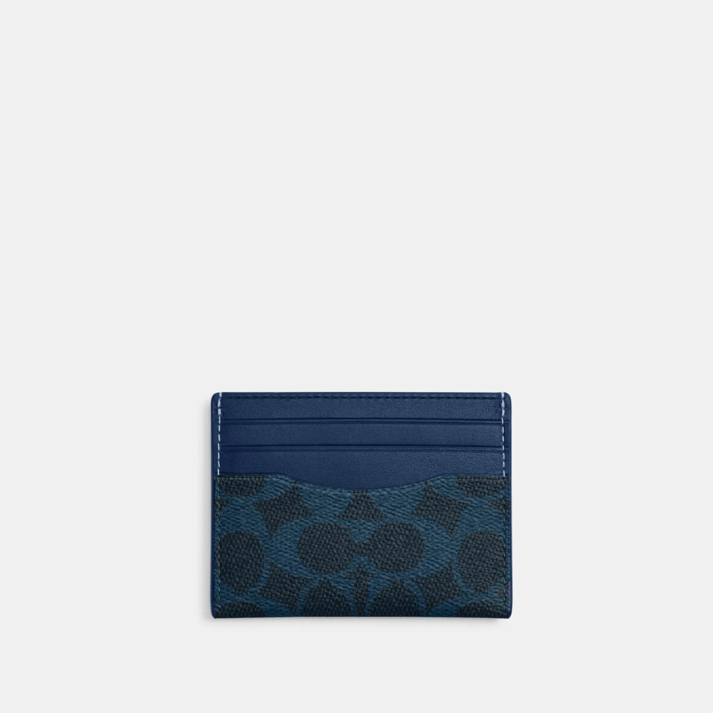 COACH®,Slim Id Card Case In Signature Canvas,Card Case,Color Block,Casual, Father's Day,Blue,Front View