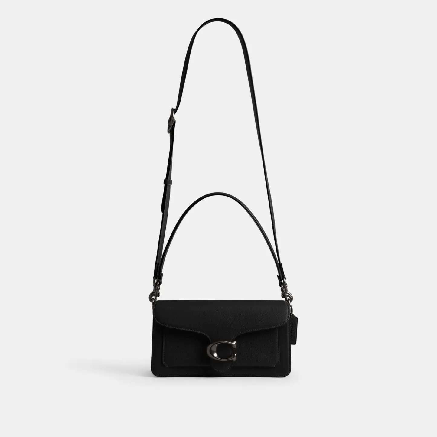 COACH®,Tabby Shoulder Bag 26,Leather,Shoulder Bag,Crossbody,Logo,Gusset,Gold Metal,Casual,Black