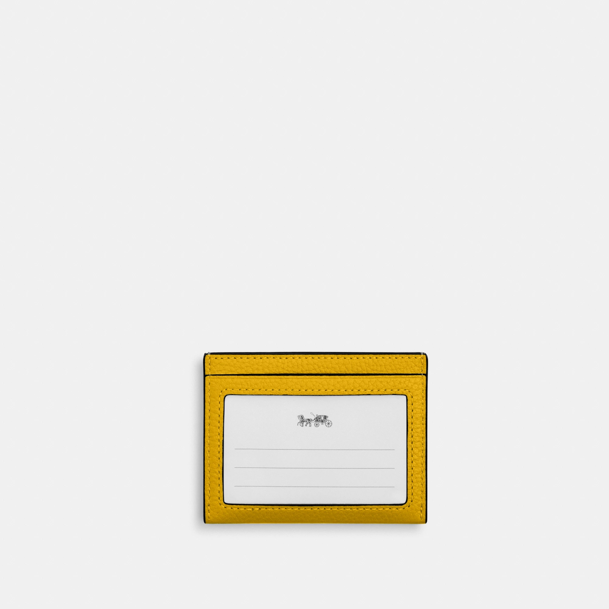 COACH®,Slim Id Card Case,Leather,Card Case,Casual,Mustard,Back View
