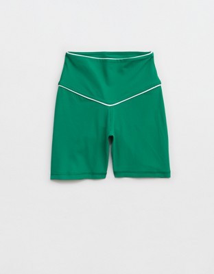 OFFLINE By Aerie Real Me XTRA High Waisted 5" Rib Piping Bike Short - Pine