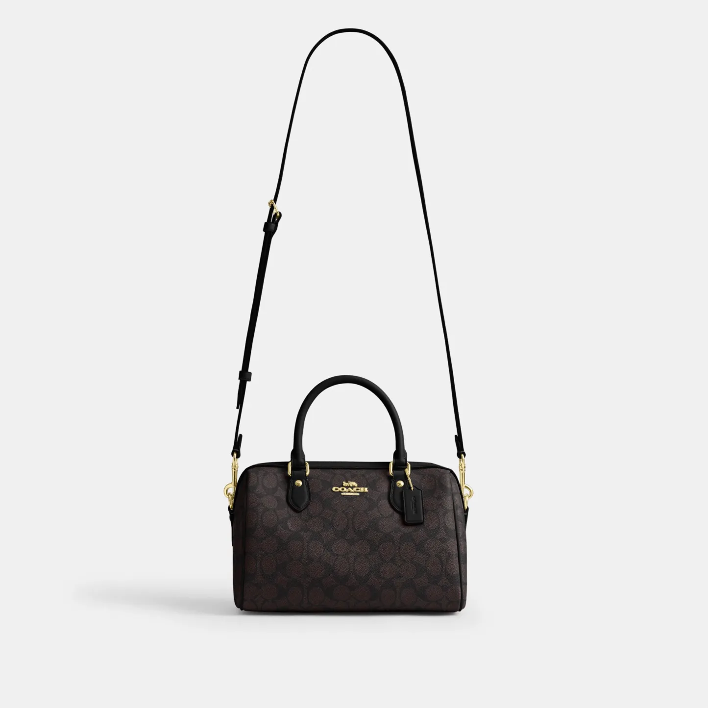 COACH®,Rowan Satchel Bag In Signature Canvas,Satchel,Piping,Casual,Work,Gray