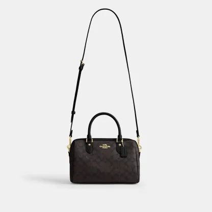 COACH®,Rowan Satchel Bag In Signature Canvas,Satchel,Piping,Casual,Work,Gray