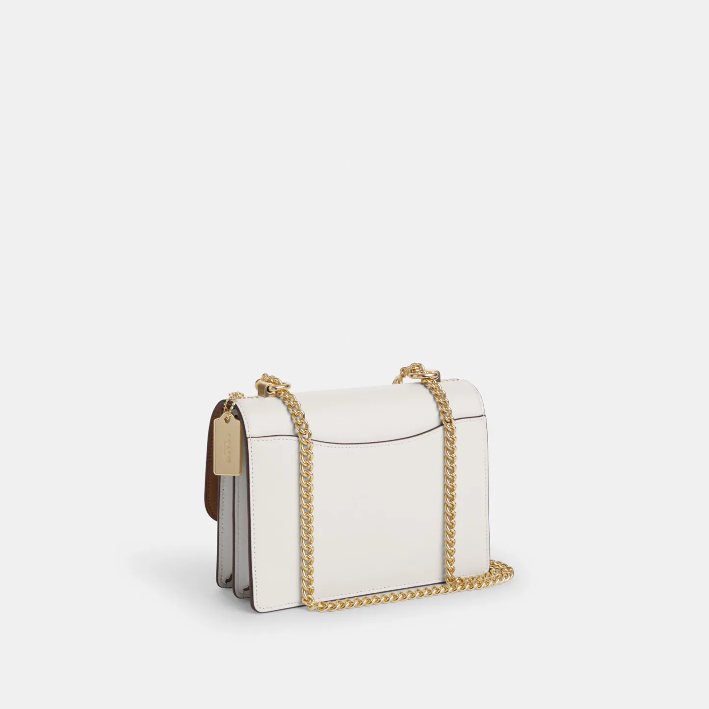 COACH®,Klare Crossbody Bag In Signature Canvas,Crossbody,Chain Detail,Pattern,Day Party,White,Angle View