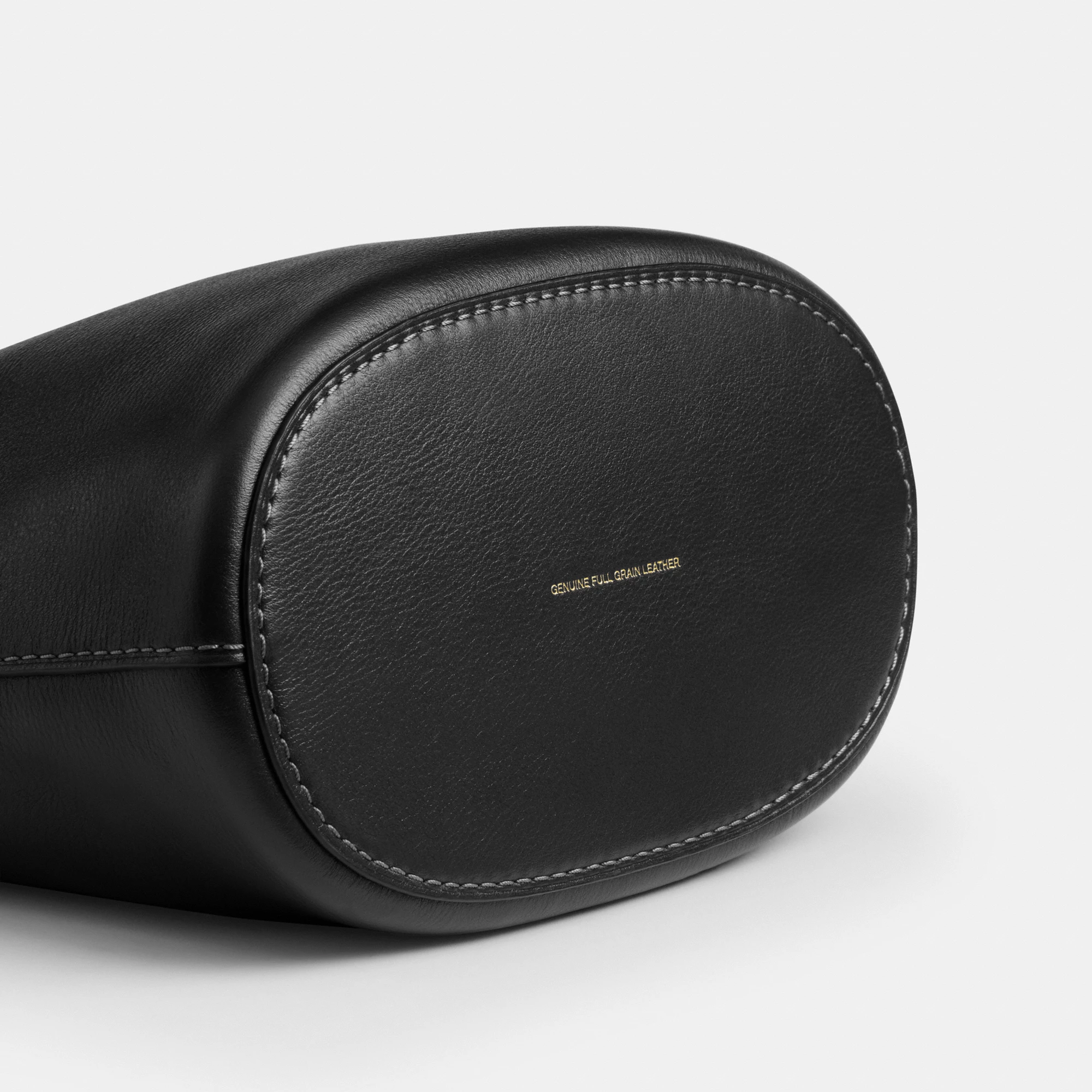 COACH®,Bleecker Bucket Bag 21,Leather,Bucket,Adjustable,Compact,Removable Pouch,Gold Metal,Casual,Black,Outsole View