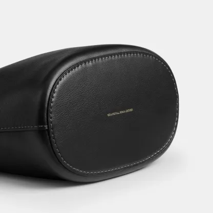 COACH®,Bleecker Bucket Bag 21,Leather,Bucket,Adjustable,Compact,Removable Pouch,Gold Metal,Casual,Black,Outsole View