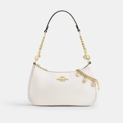 COACH®,Gold Swagger Chain With Charms,Bag Charm,,Angle View