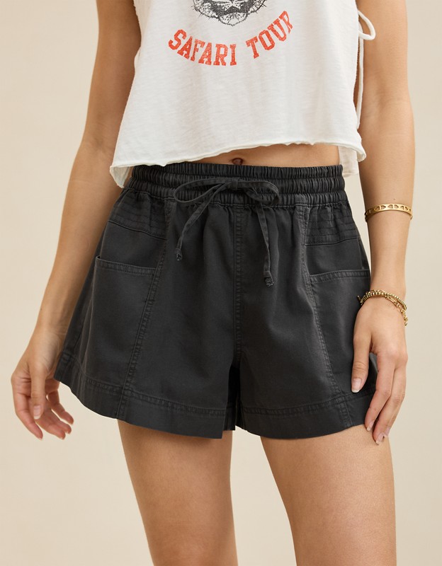 Aerie Woven Pull-On Short - Smoked Gray