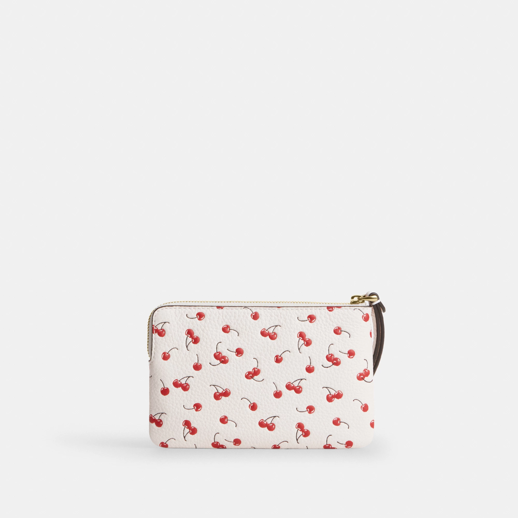 COACH®,Corner Zip Wristlet With Cherry Print,,Back View