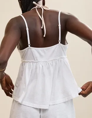 Aerie Happiest Babydoll Tank Top - White