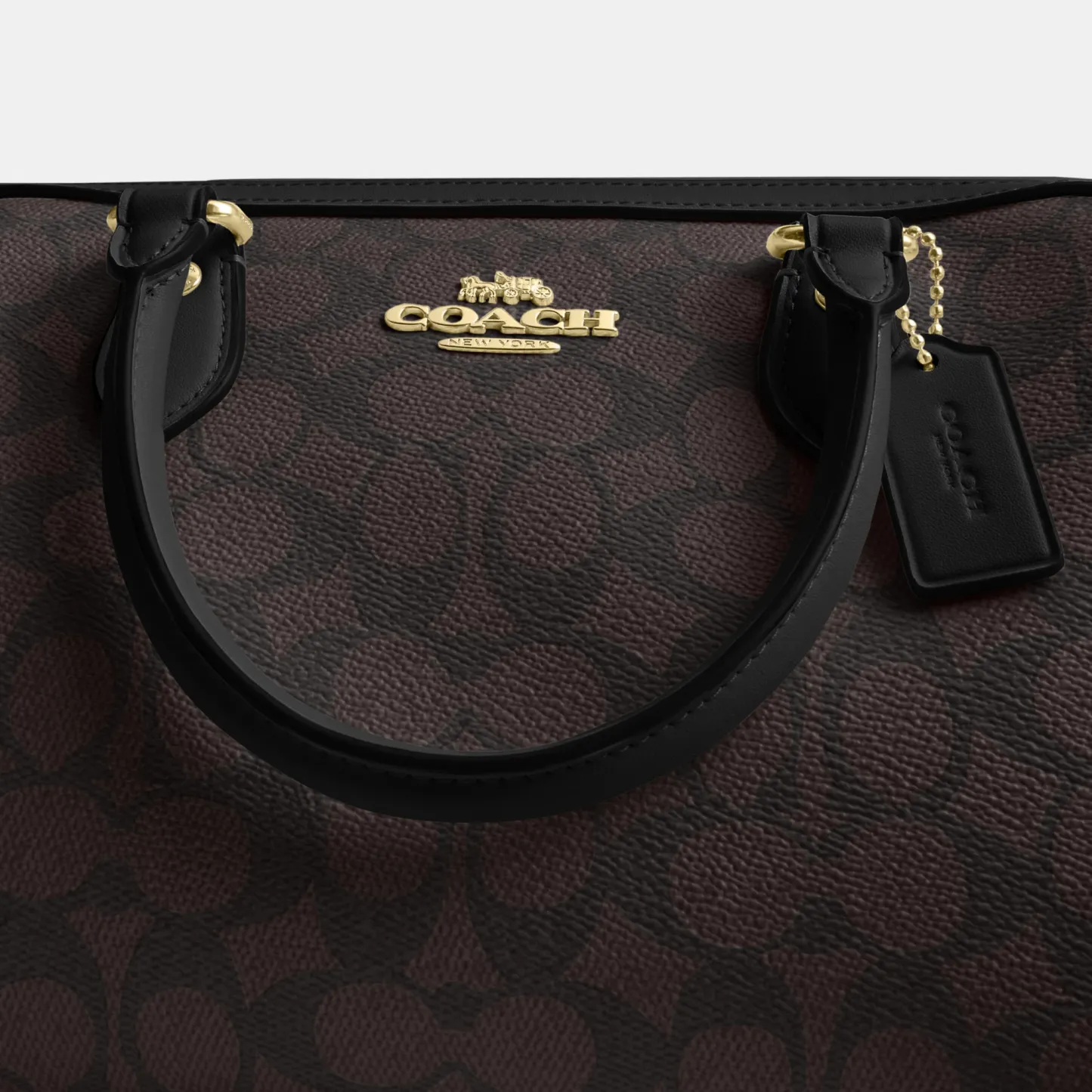COACH®,Rowan Satchel Bag In Signature Canvas,Satchel,Piping,Casual,Work,Gray,Closer View