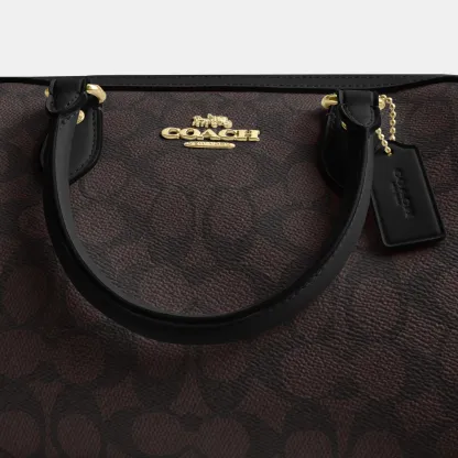 COACH®,Rowan Satchel Bag In Signature Canvas,Satchel,Piping,Casual,Work,Gray,Closer View