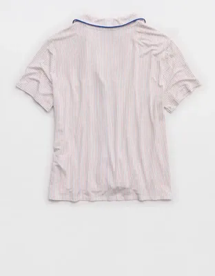 Aerie Real Soft® Short Sleeve Pajama Shirt - Cobalt Jewel