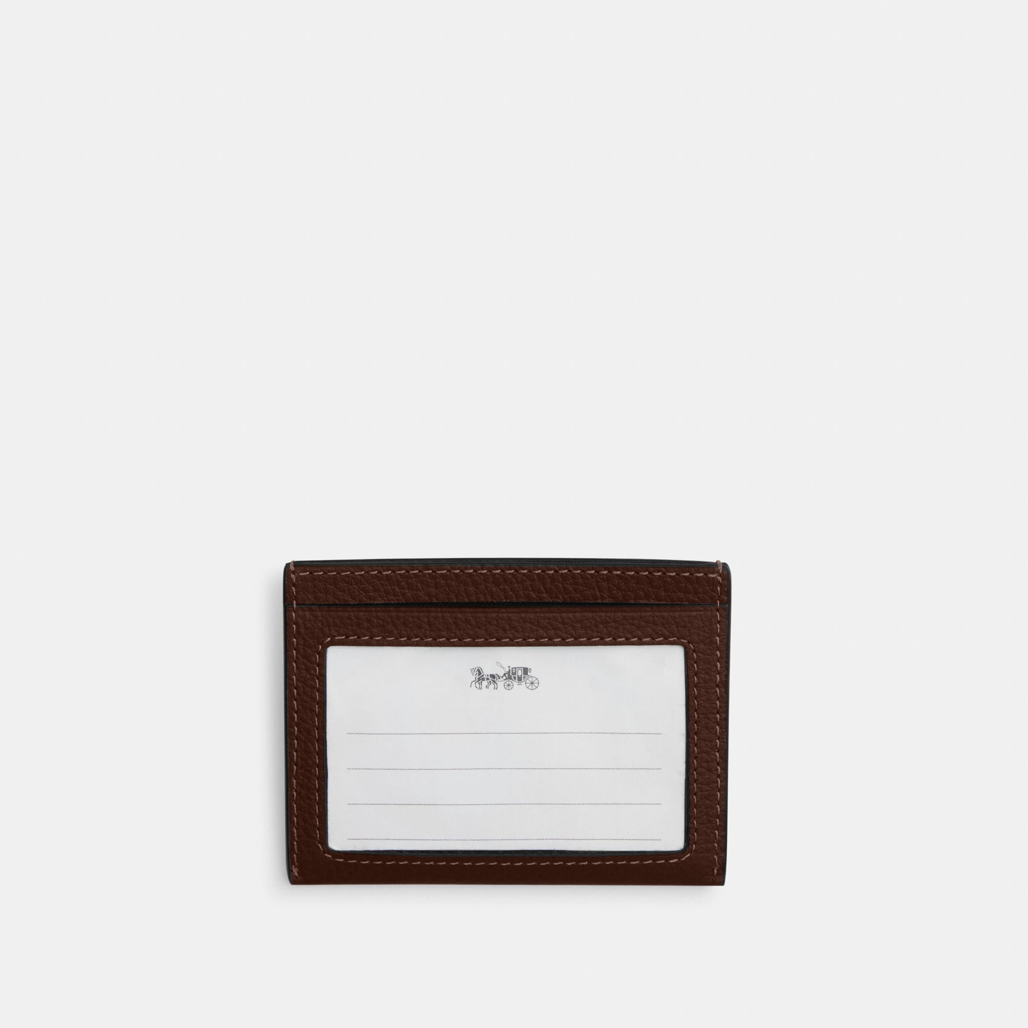 COACH®,Slim Id Card Case,Leather,Card Case,Casual,Brown,Back View