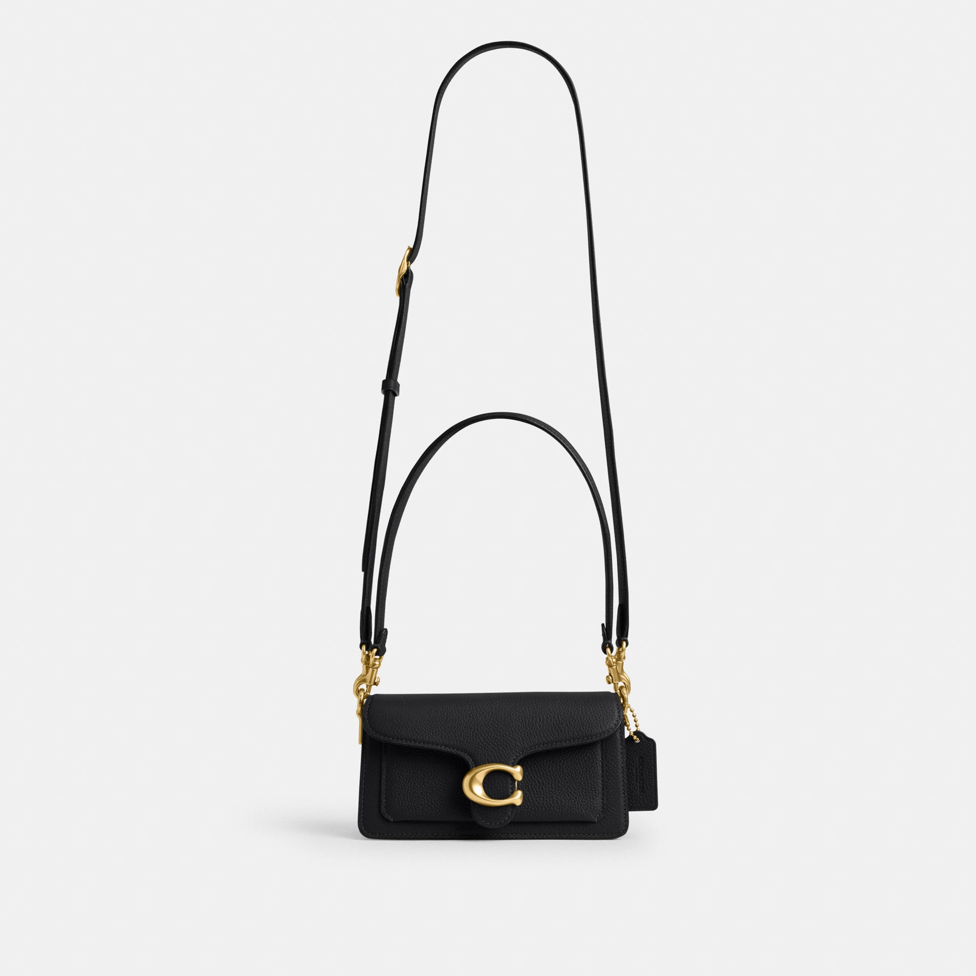 COACH®,Tabby Shoulder Bag 20,Leather,Shoulder Bag,Embossed,Metal,Logo,Day Party,Black