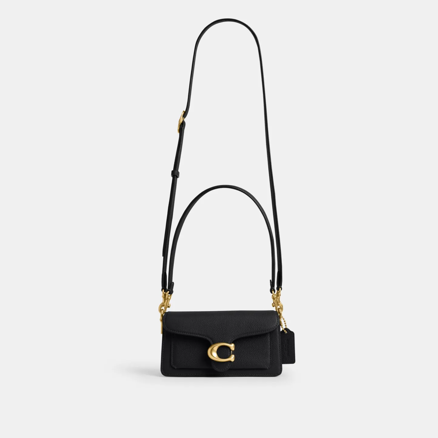 COACH®,Tabby Shoulder Bag 20,Leather,Shoulder Bag,Embossed,Metal,Logo,Day Party,Black