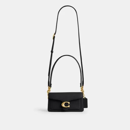 COACH®,Tabby Shoulder Bag 20,Leather,Shoulder Bag,Embossed,Metal,Logo,Day Party,Black