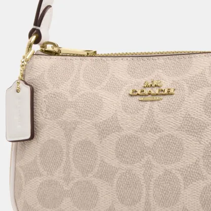 COACH®,Nolita 19 In Signature Canvas,Canvas,Shoulder Bag,Metal,Casual,Beige,Closer View