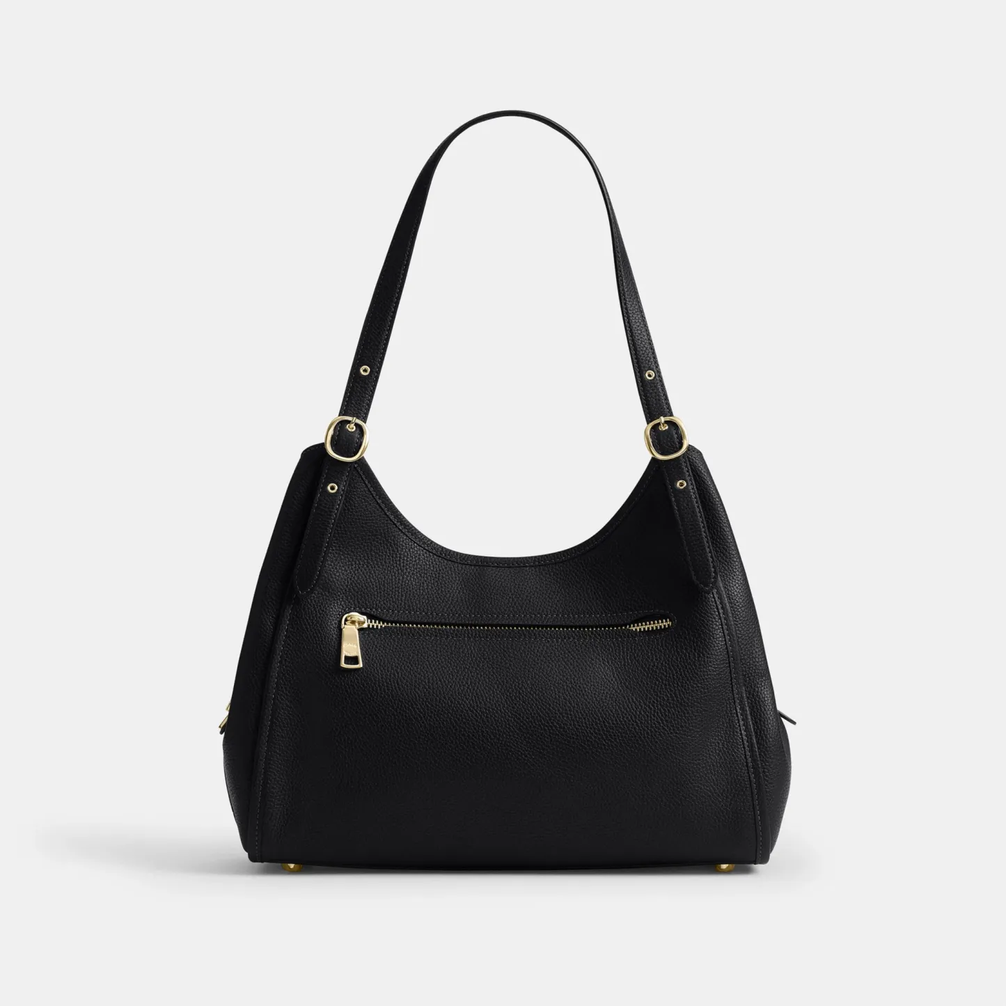 COACH®,Erin Shoulder Bag,Leather,Shoulder Bag,Logo,Gold Metal,Casual,Black,Back View